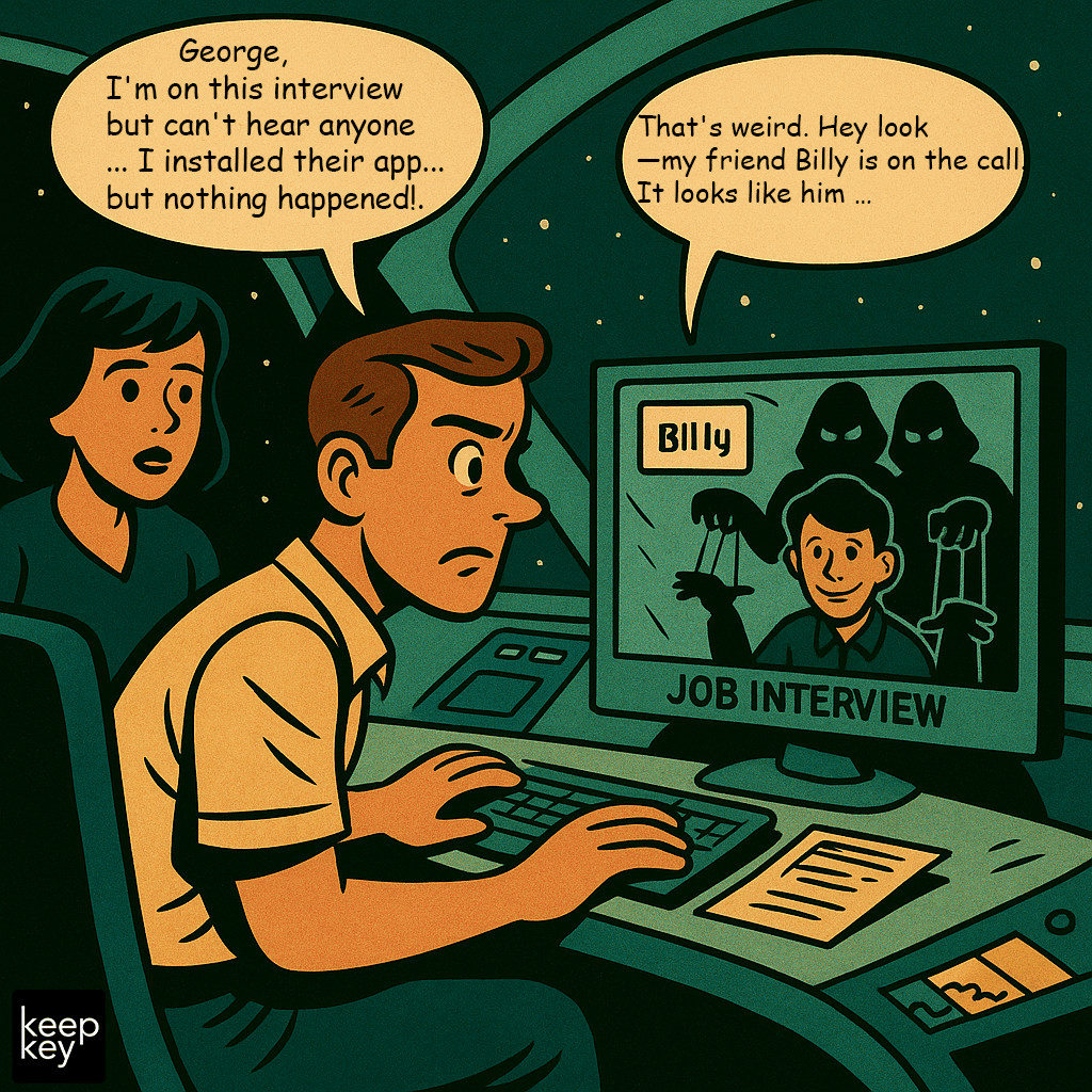 George and Betsy on a job-interview video call